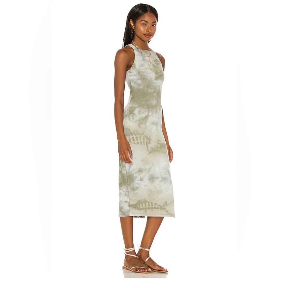 House of Harlow 1960 x Revolve Tali Olive Green Tie Dye Midi Dress Size S
